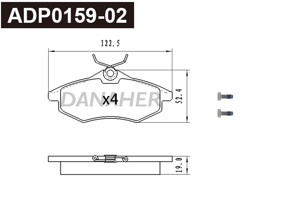 Brake Pad Set, disc brake (ADP0159-02)