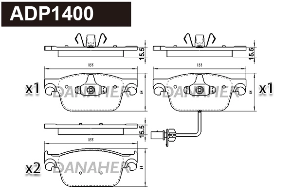 Brake Pad Set, disc brake (ADP1400)
