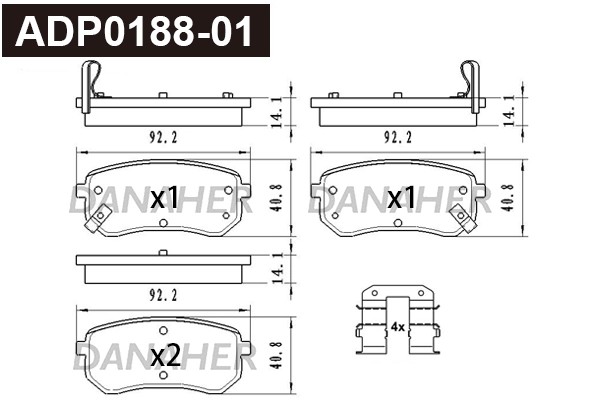 Brake Pad Set, disc brake (ADP0188-01)
