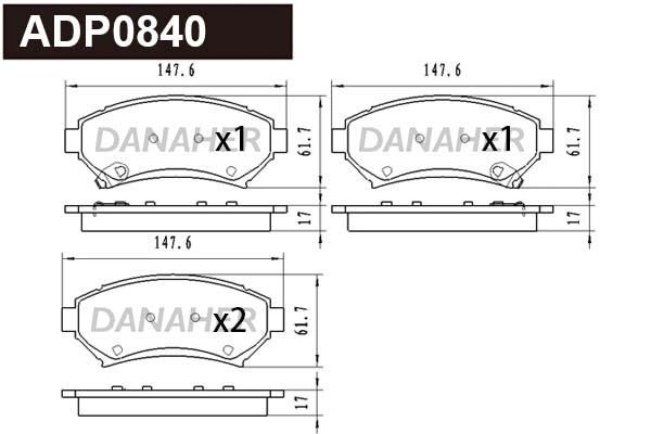 Brake Pad Set, disc brake (ADP0840)