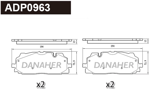 Brake Pad Set, disc brake (ADP0963)