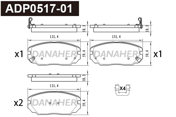 Brake Pad Set, disc brake (ADP0517-01)