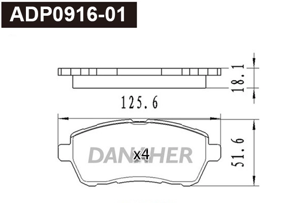 Brake Pad Set, disc brake (ADP0916-01)