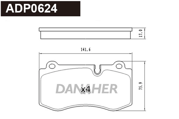 Brake Pad Set, disc brake (ADP0624)