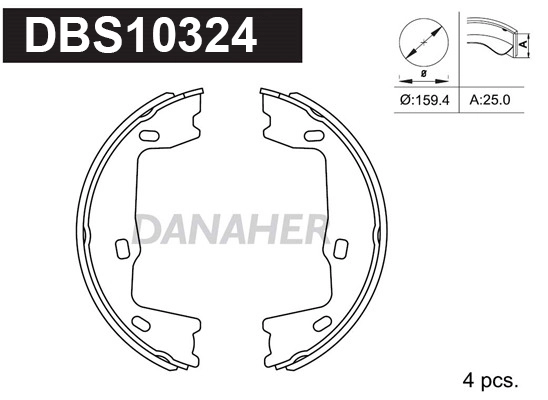 Brake Shoe Set, parking brake (DBS10324)