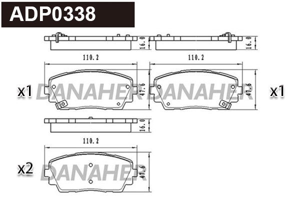 Brake Pad Set, disc brake (ADP0338)