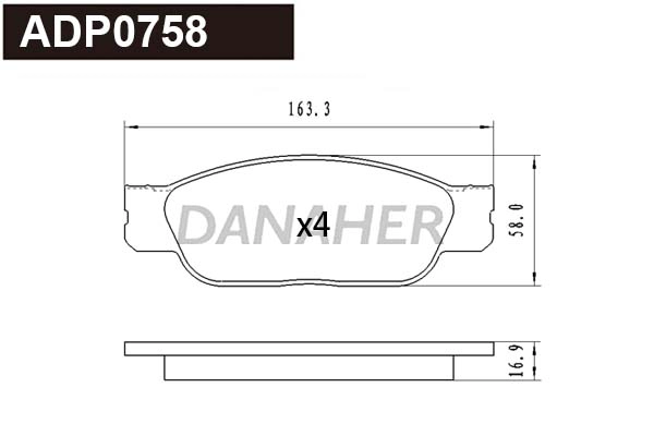 Brake Pad Set, disc brake (ADP0758)