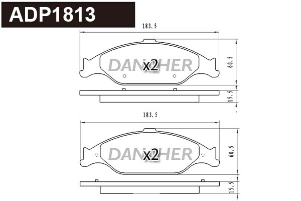 Brake Pad Set, disc brake (ADP1813)