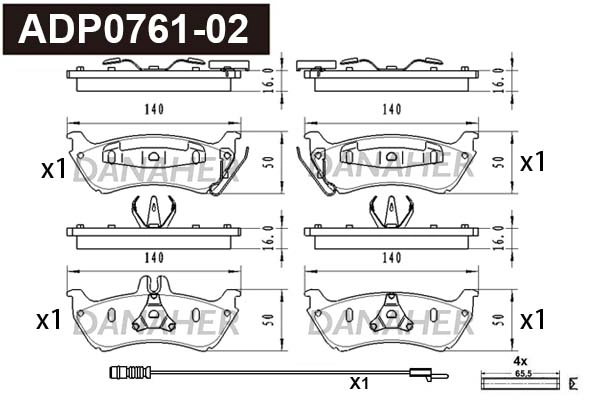 Brake Pad Set, disc brake (ADP0761-02)