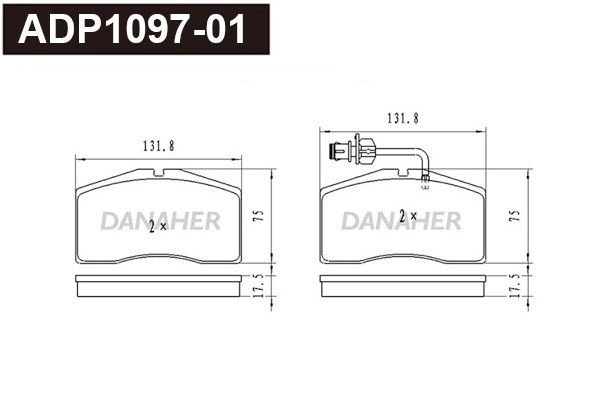 Brake Pad Set, disc brake (ADP1097-01)