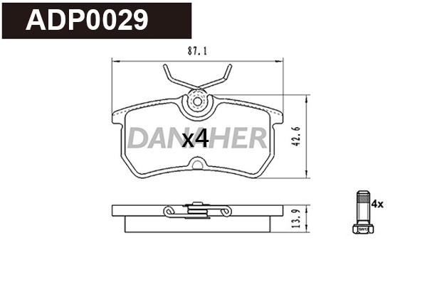 Brake Pad Set, disc brake (ADP0029)