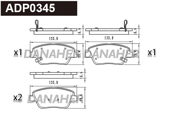 Brake Pad Set, disc brake (ADP0345)