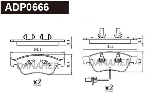 Brake Pad Set, disc brake (ADP0666)