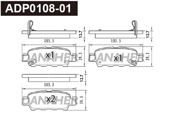 Brake Pad Set, disc brake (ADP0108-01)