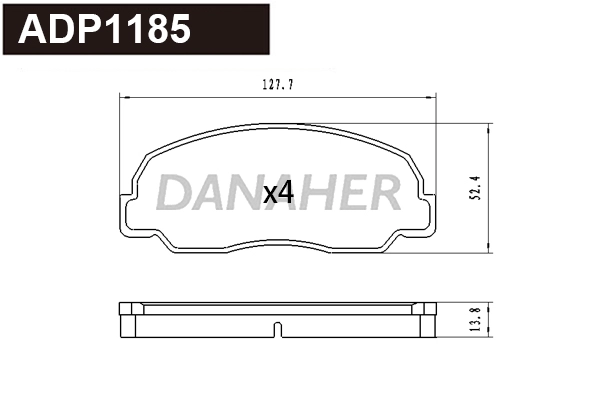 Brake Pad Set, disc brake (ADP1185)