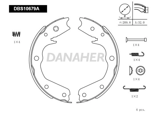 Brake Shoe Set, parking brake (DBS10679A)