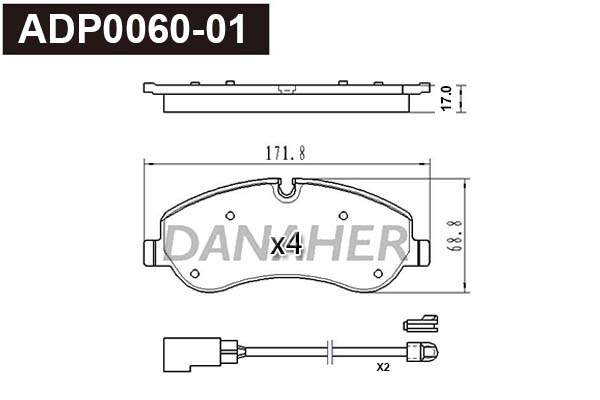 Brake Pad Set, disc brake (ADP0060-01)