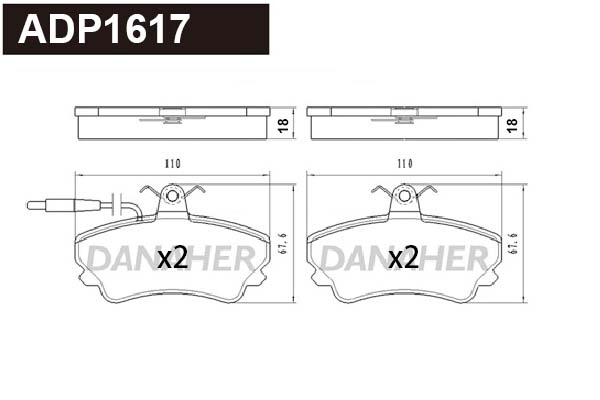 Brake Pad Set, disc brake (ADP1617)