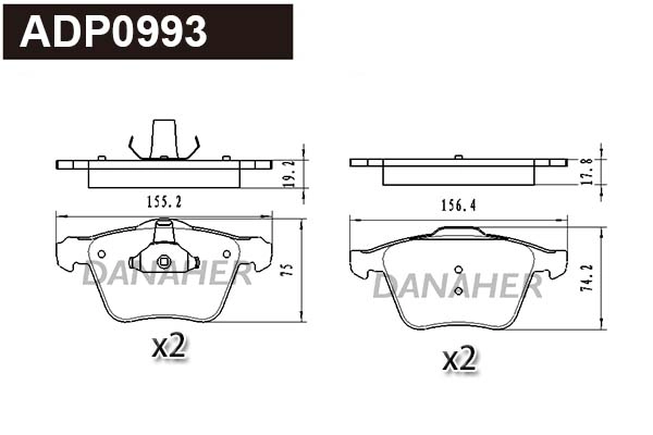 Brake Pad Set, disc brake (ADP0993)
