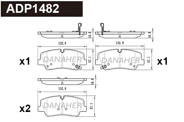 Brake Pad Set, disc brake (ADP1482)