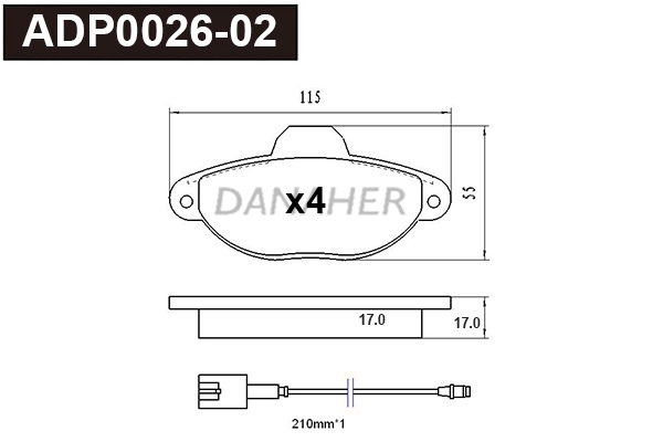Brake Pad Set, disc brake (ADP0026-02)