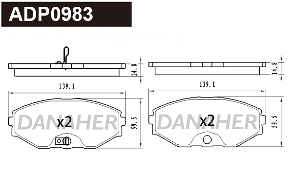 Brake Pad Set, disc brake (ADP0983)