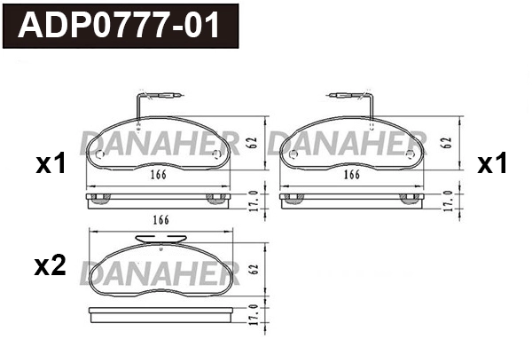 Brake Pad Set, disc brake (ADP0777-01)