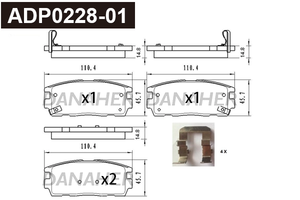 Brake Pad Set, disc brake (ADP0228-01)