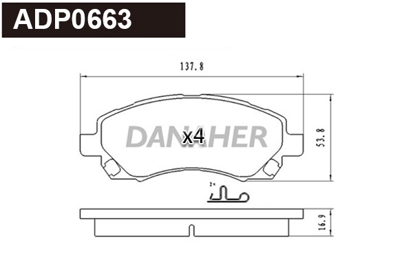 Brake Pad Set, disc brake (ADP0663)