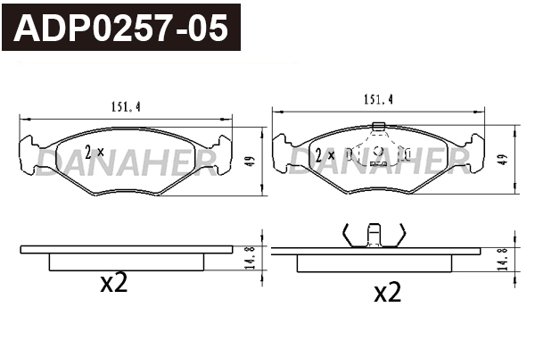 Brake Pad Set, disc brake (ADP0257-05)