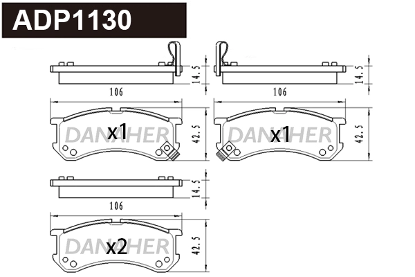 Brake Pad Set, disc brake (ADP1130)