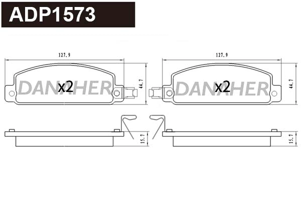 Brake Pad Set, disc brake (ADP1573)