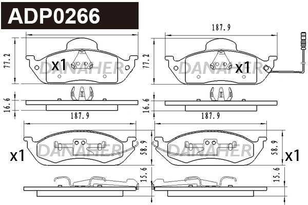 Brake Pad Set, disc brake (ADP0266)