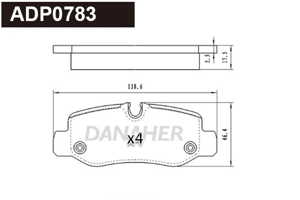 Brake Pad Set, disc brake (ADP0783)