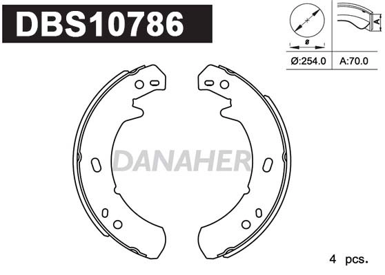 Brake Shoe Set, parking brake (DBS10786)