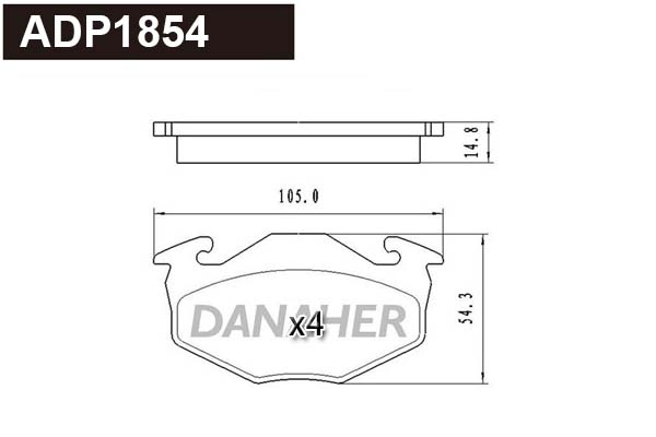 Brake Pad Set, disc brake (ADP1854)