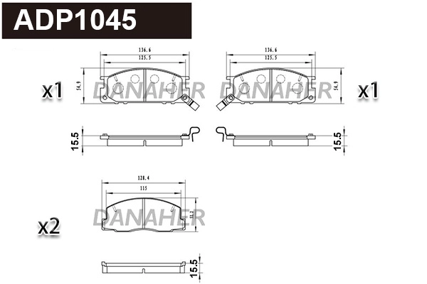 Brake Pad Set, disc brake (ADP1045)