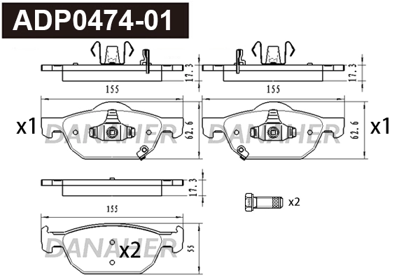 Brake Pad Set, disc brake (ADP0474-01)