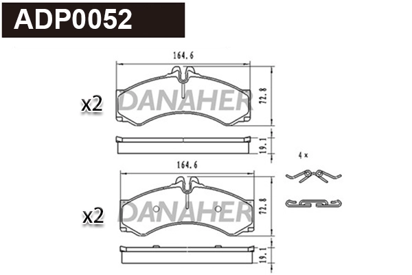 Brake Pad Set, disc brake (ADP0052)