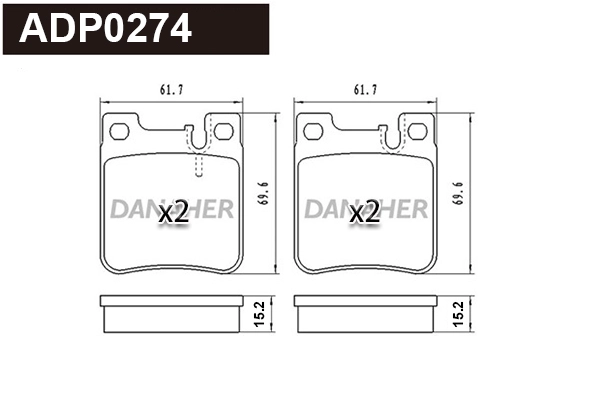 Brake Pad Set, disc brake (ADP0274)