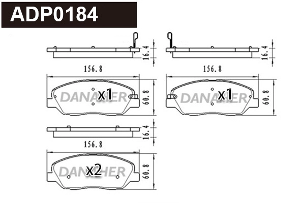 Brake Pad Set, disc brake (ADP0184)