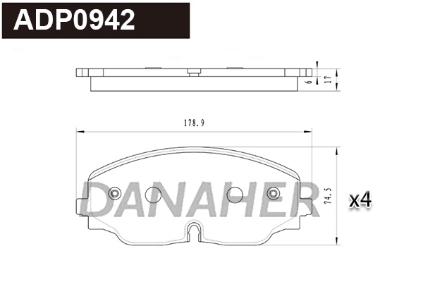 Brake Pad Set, disc brake (ADP0942)