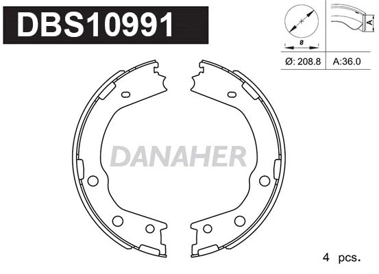 Brake Shoe Set, parking brake (DBS10991)