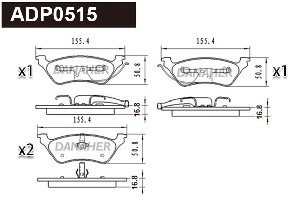 Brake Pad Set, disc brake (ADP0515)