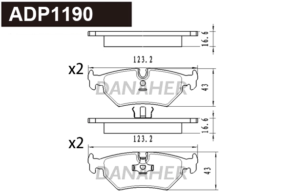 Brake Pad Set, disc brake (ADP1190)