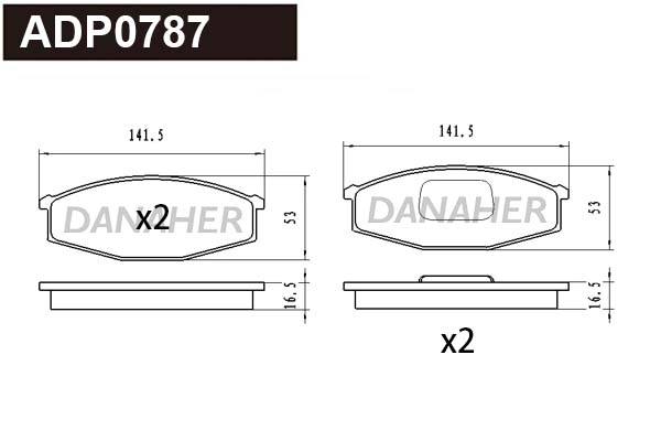 Brake Pad Set, disc brake (ADP0787)