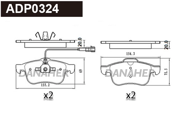 Brake Pad Set, disc brake (ADP0324)