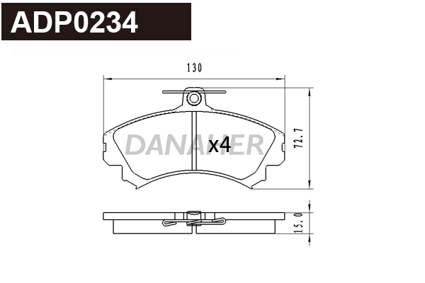 Brake Pad Set, disc brake (ADP0234)