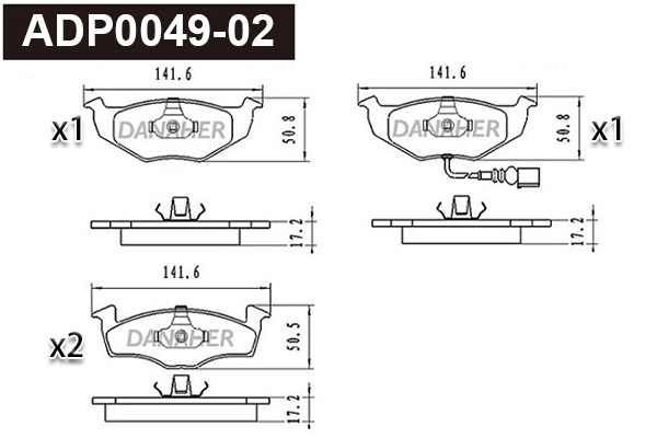 Brake Pad Set, disc brake (ADP0049-02)