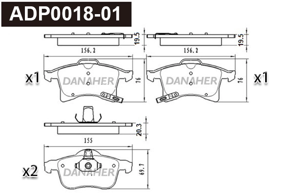 Brake Pad Set, disc brake (ADP0018-01)